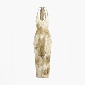 Chic Backless Beige Dress